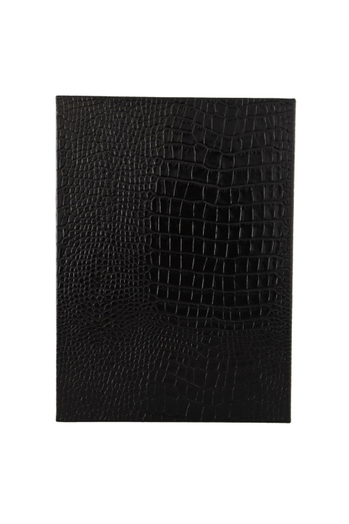 Black Leather Booklet Decor Mens Case Catalogue Folding Book
