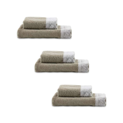 SET SPUGNA ELLY 3+3 BEIGE