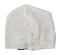 Elegant White Wool Blend Beanie Hat