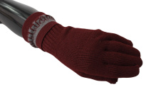 Maroon Wool-Blend Designer Gloves