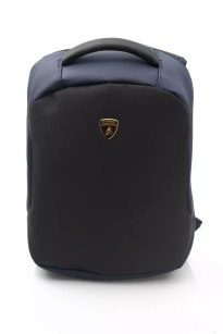 Sleek Blue Nylon Backpack with Logo Detail