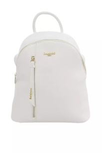 Chic White Golden Detail Backpack
