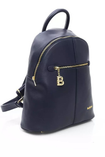 Elegant Blue Backpack with Golden Accents