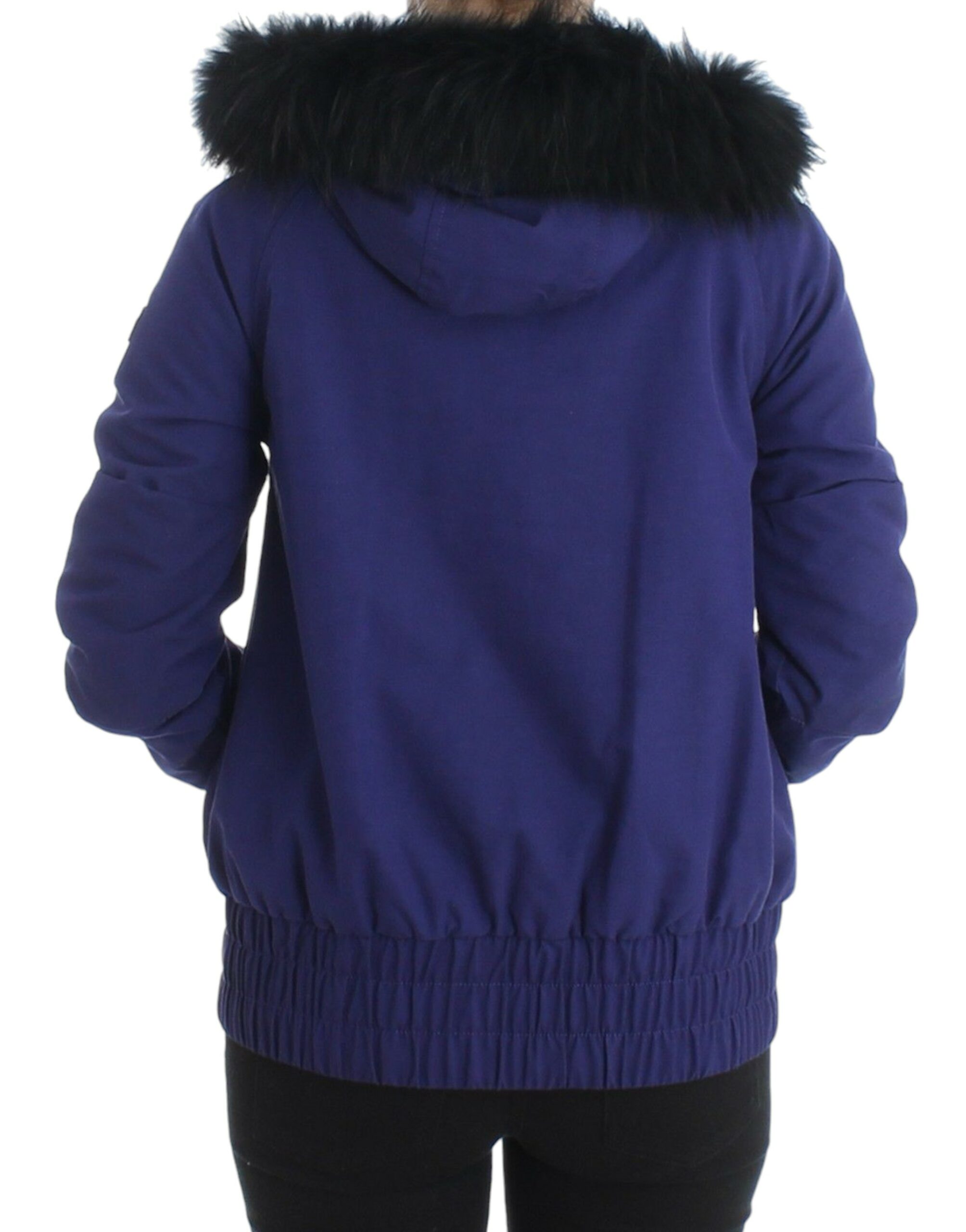 Chic Blue K-Way Jacket with Faux Fur Accent SIG11604-2