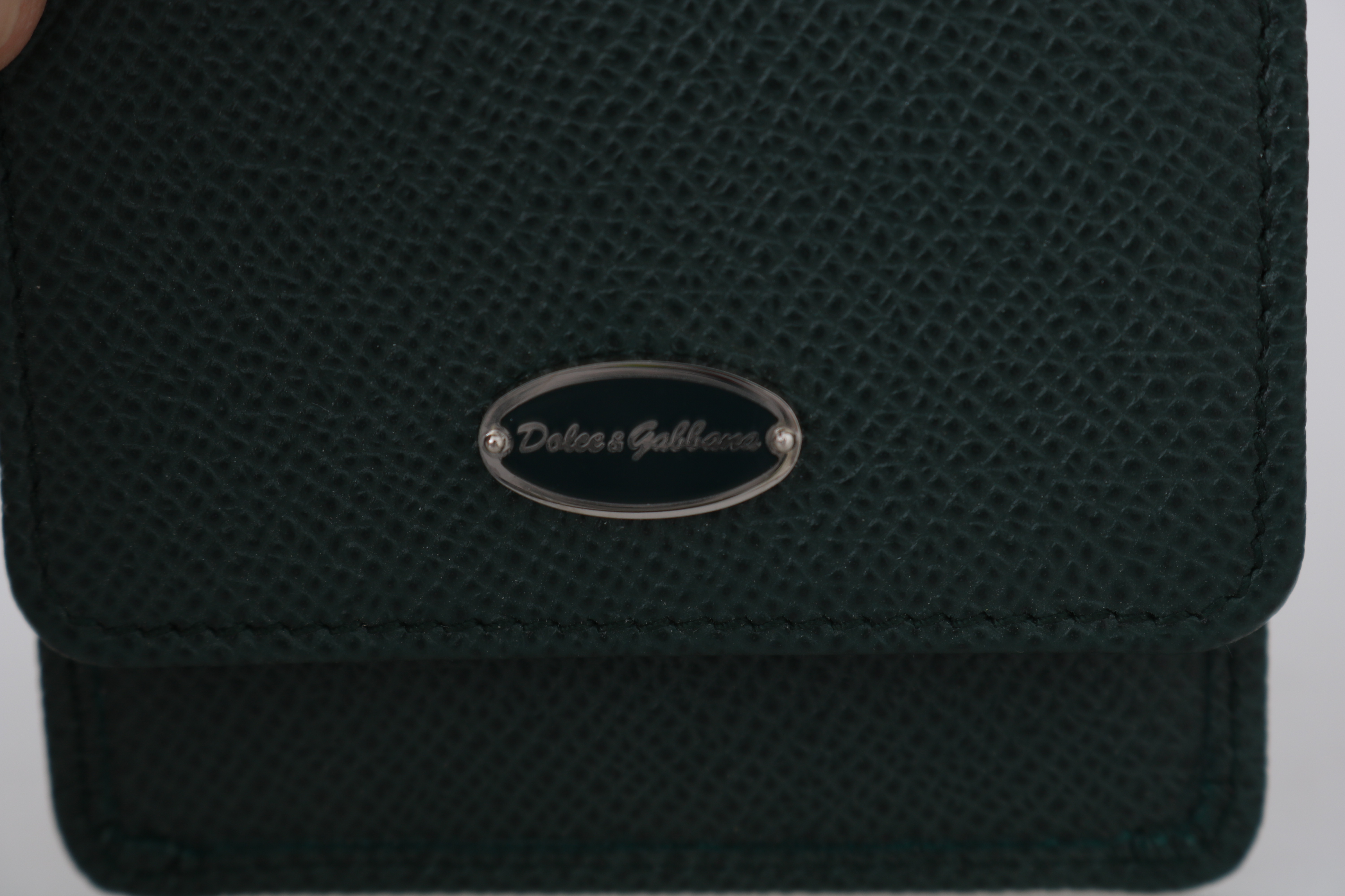 Green Dauphine Leather Condom Case Holder