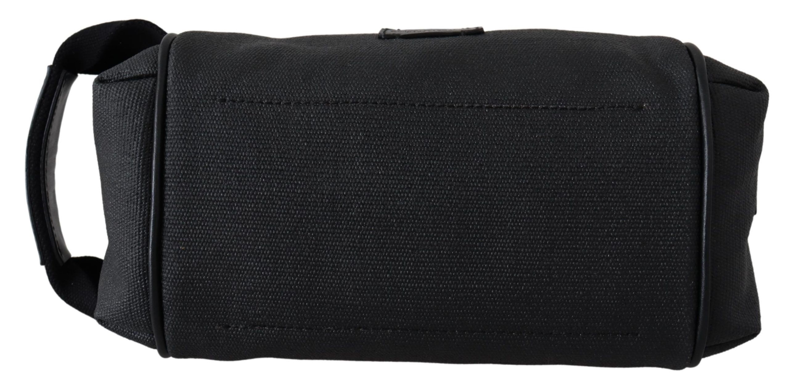 Elegant Black Canvas Mini Pouch Bag