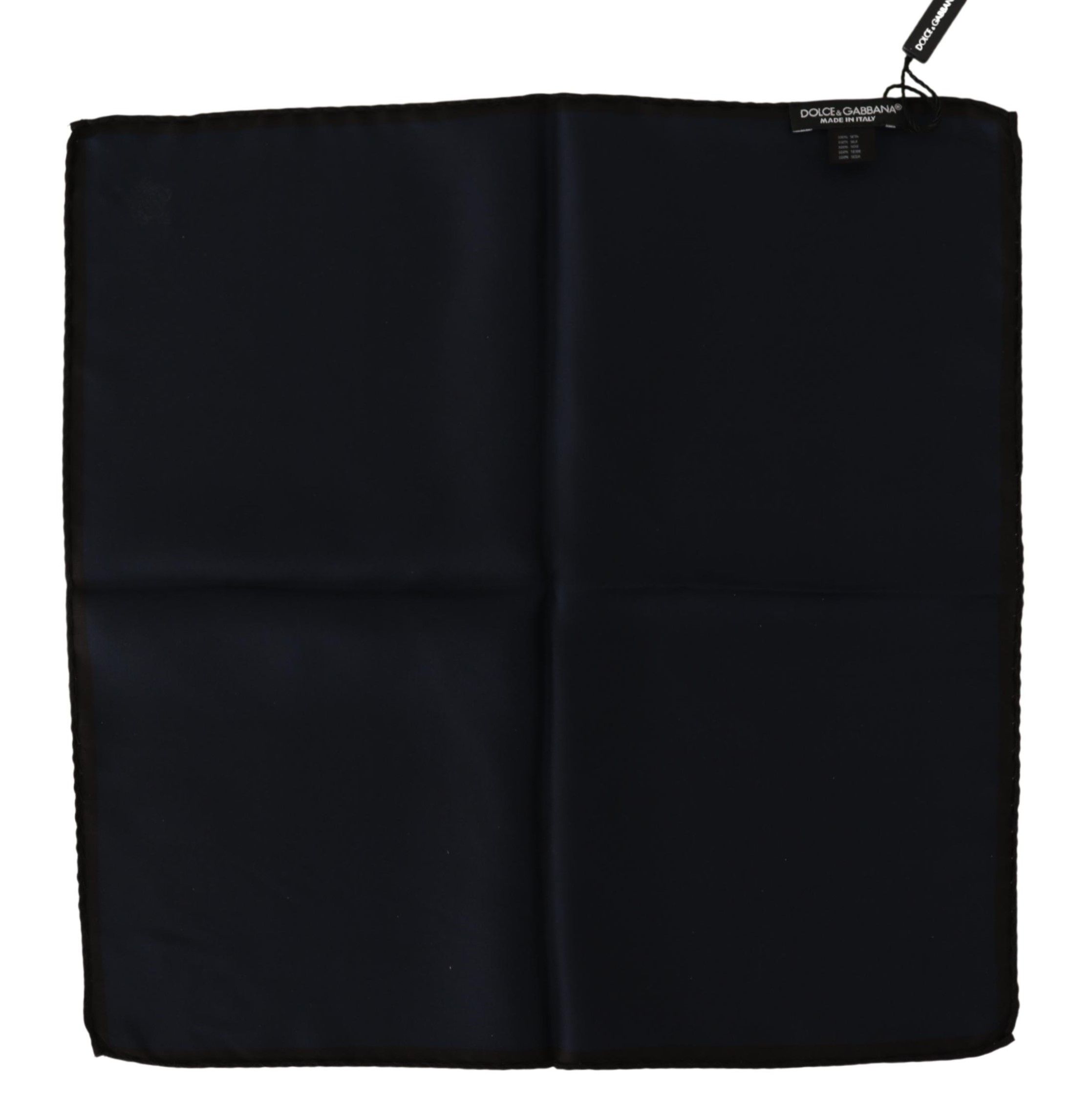 Elegant Silk Black Pocket Square Handkerchief