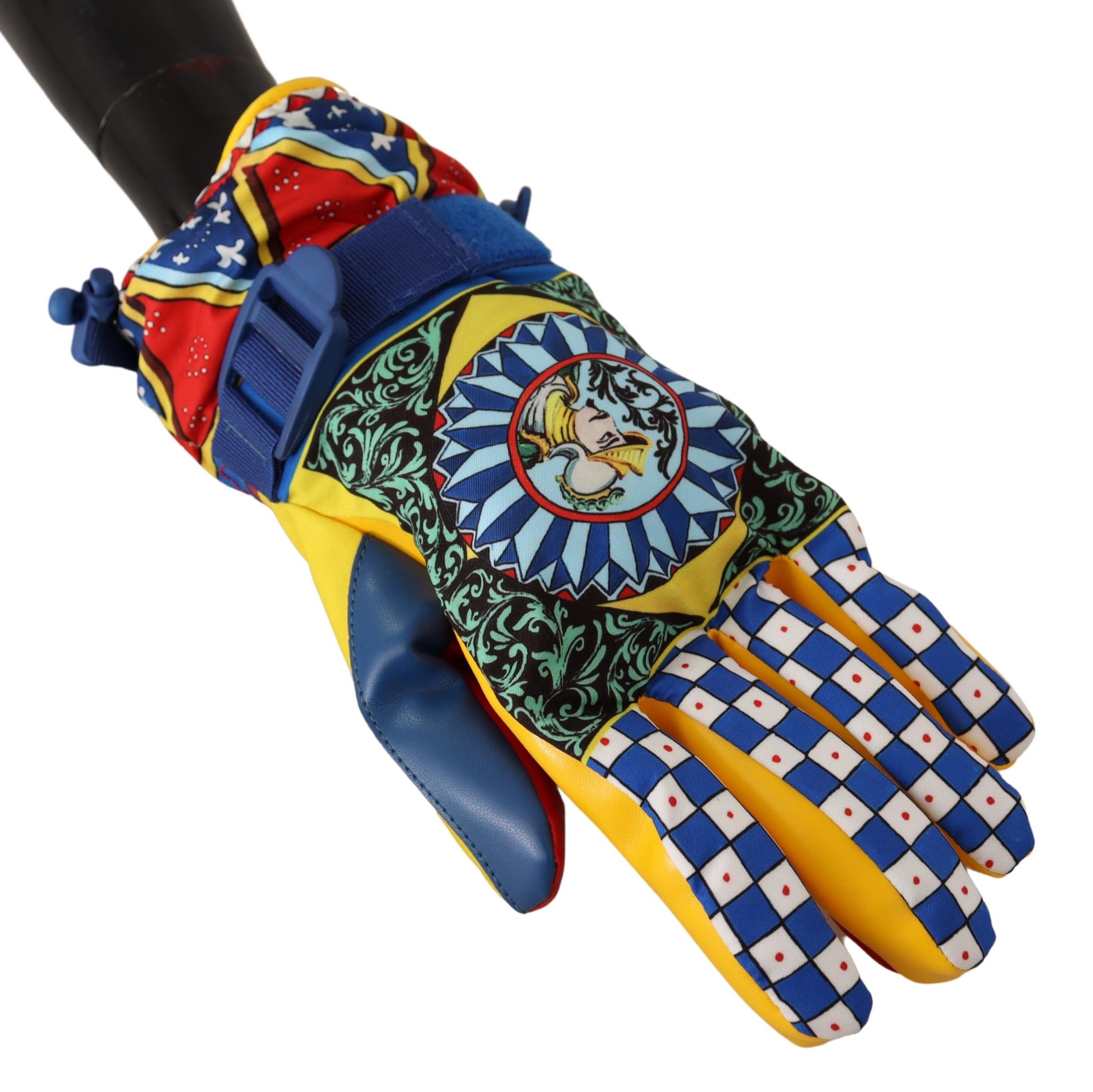 Multicolor Carretto Print Casual Gloves