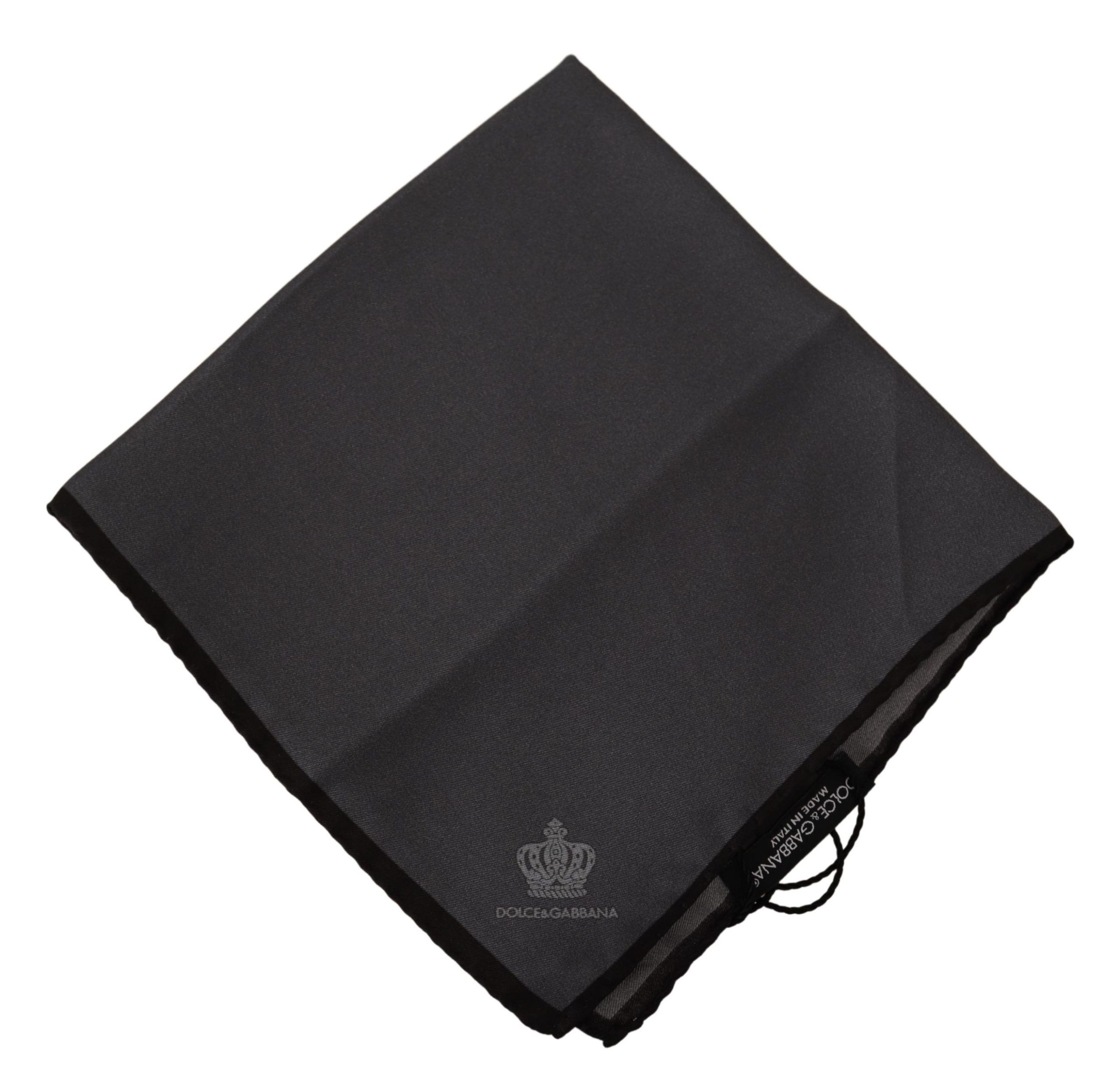Elegant Silk Crown Print Handkerchief