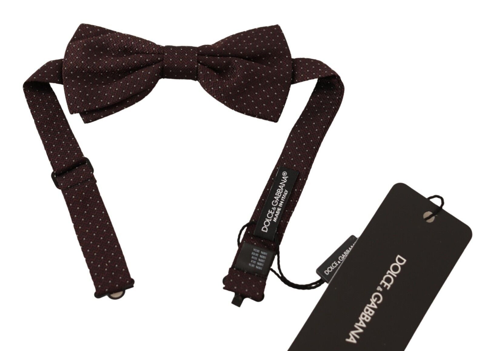 Elegant Brown Dot Pattern Silk Bow Tie