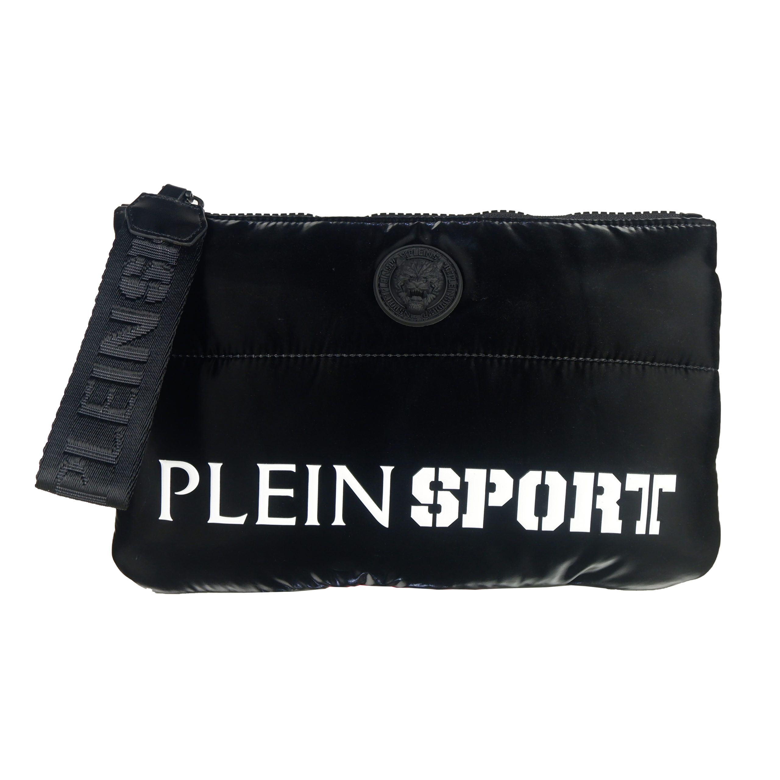 Sleek Black Athleisure Pouch with Logo Detail