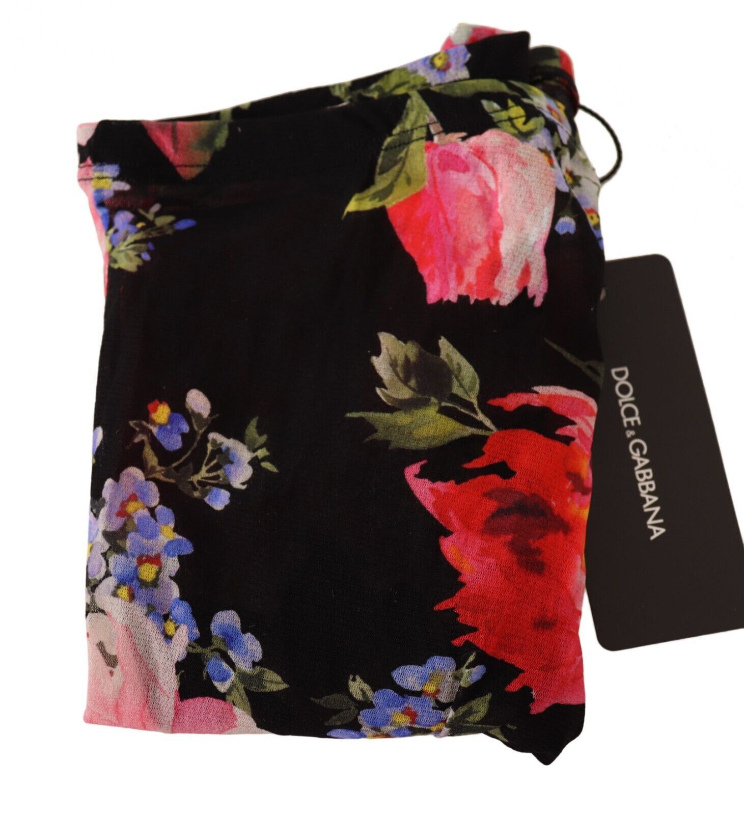 Floral Noir Nylon Tights - Elegance in Bloom SCS2034 -M