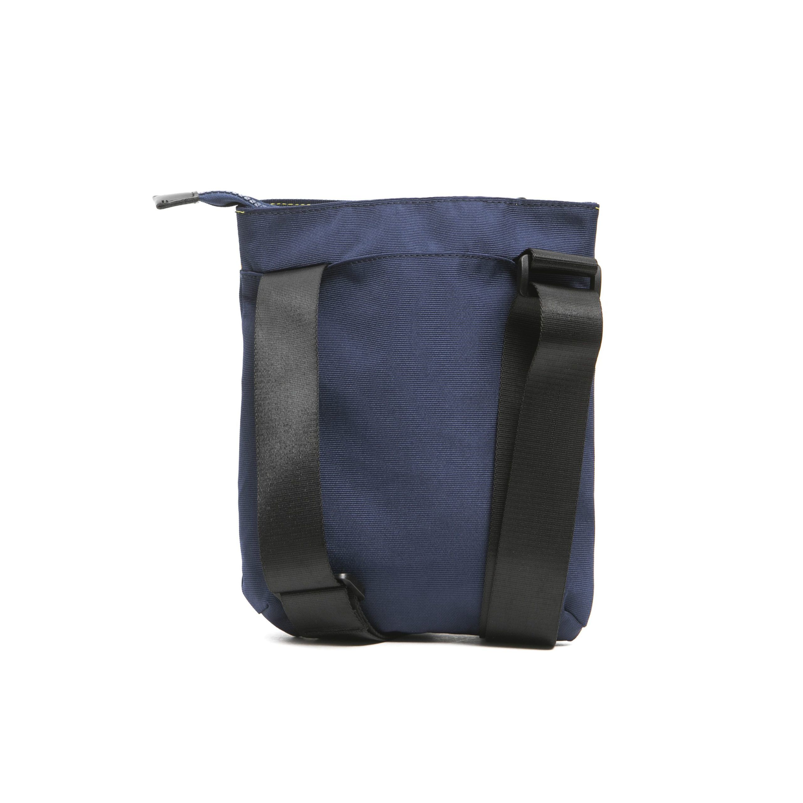 Sleek Blue Satchel with Front Pocket and Strap