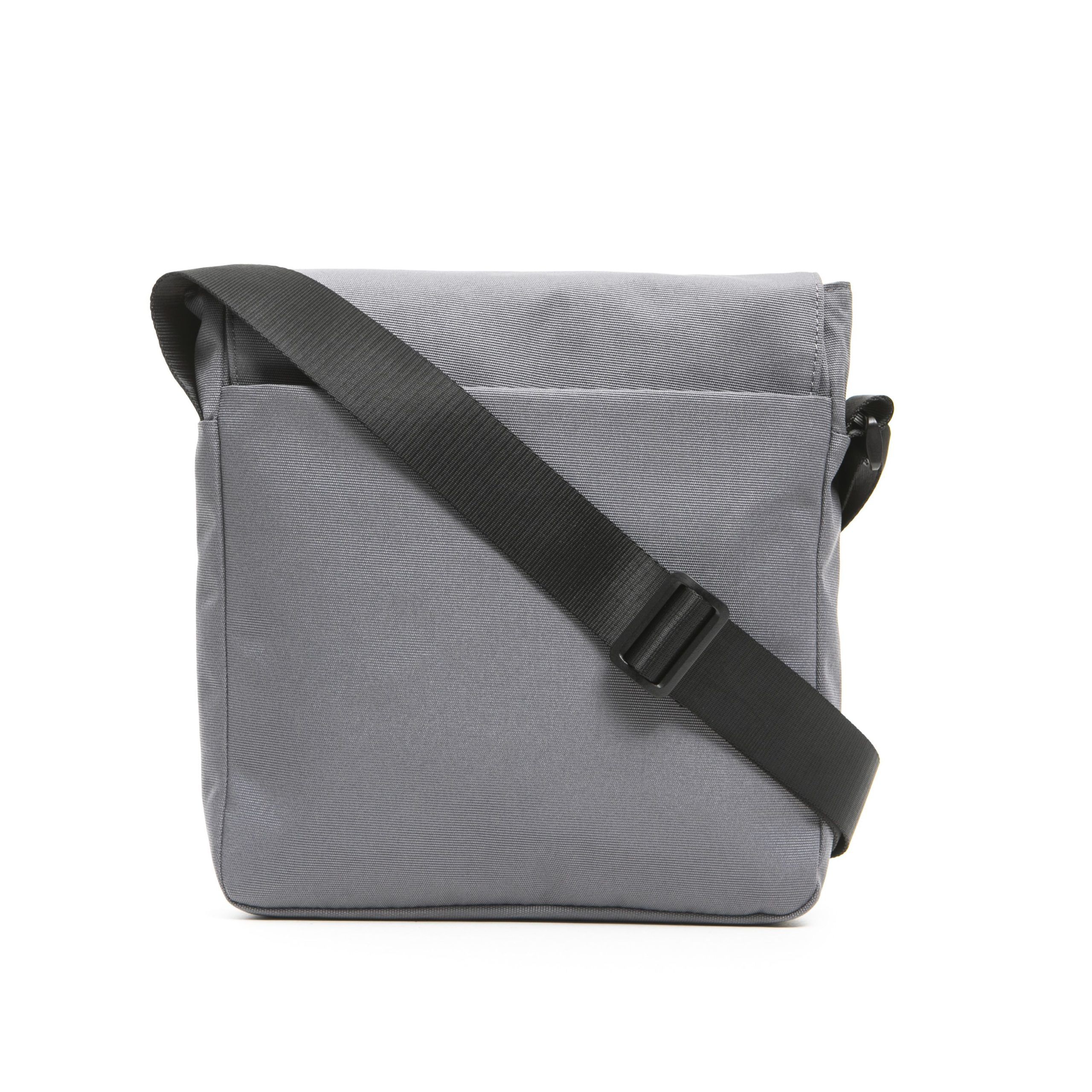 Sleek Gray Satchel with Modern Strap Flap