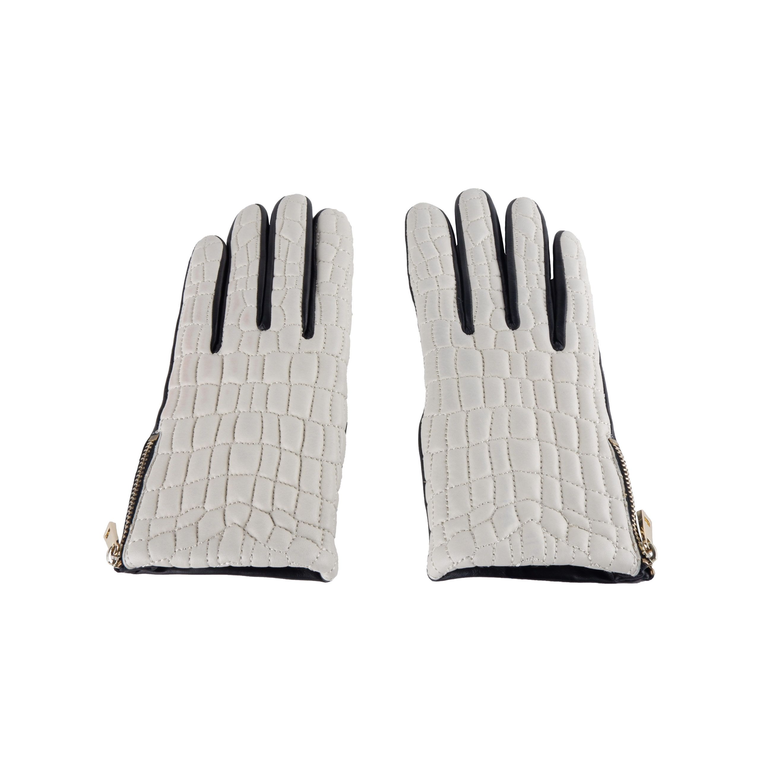 Elegant Gray Lambskin Gloves