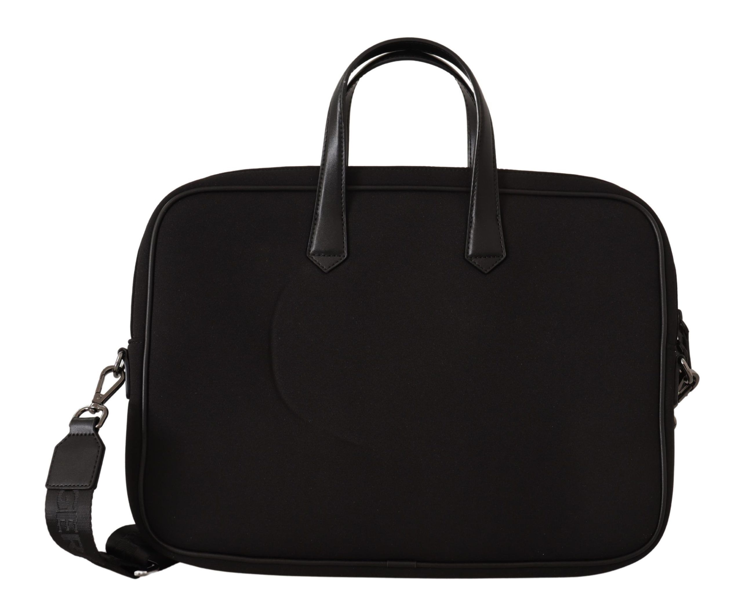Black Nylon Laptop Crossbody Bag