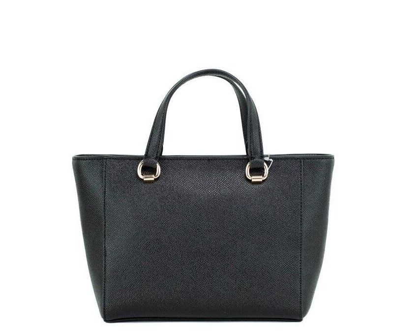 Alice Small Black Crossgrain Leather Satchel Crossbody Handbag