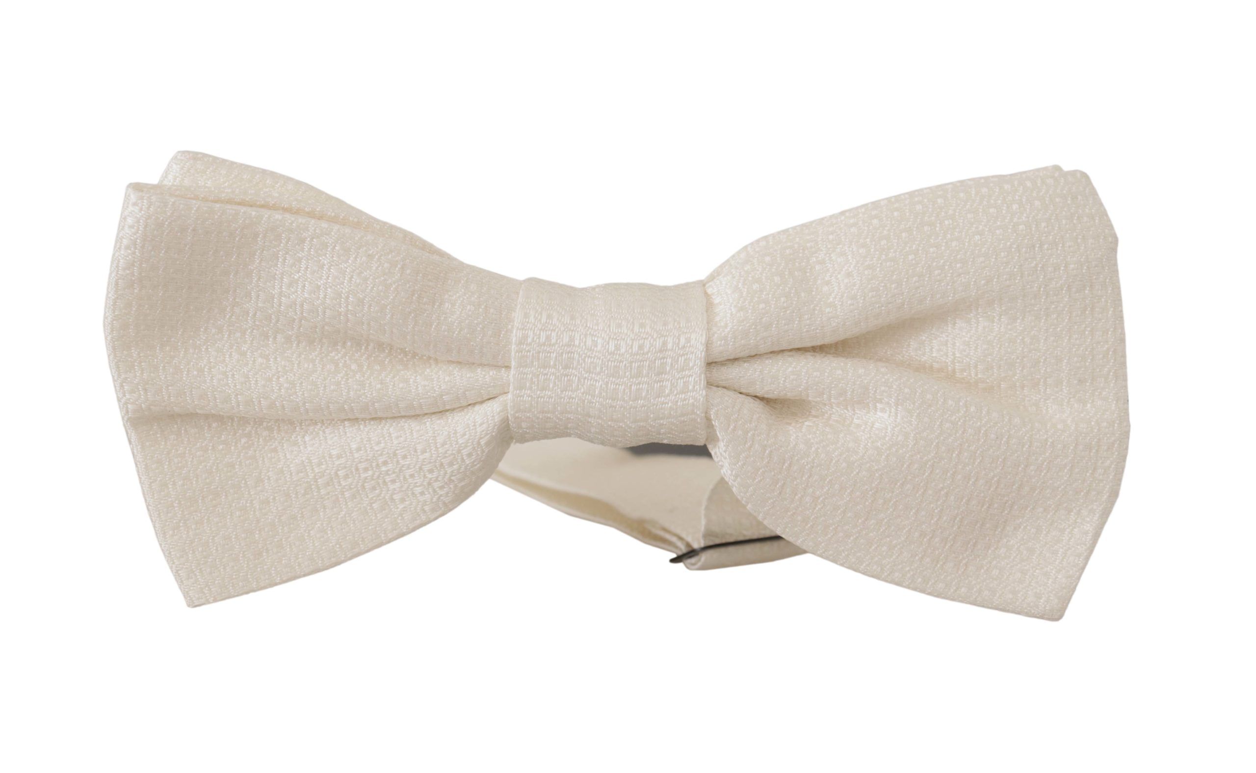 Elegant Off White Silk Bow Tie