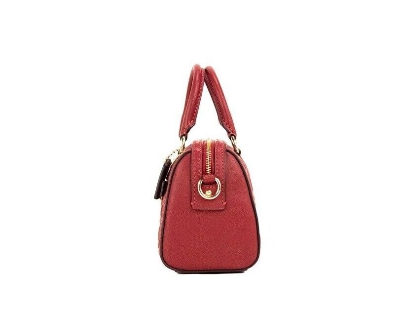 Mini Rowan 1941 Red Embossed Logo Leather Crossbody Handbag