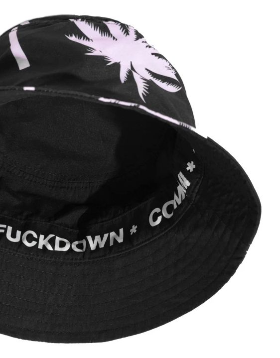 Palm Print Fisherman Hat with Embroidered Logo