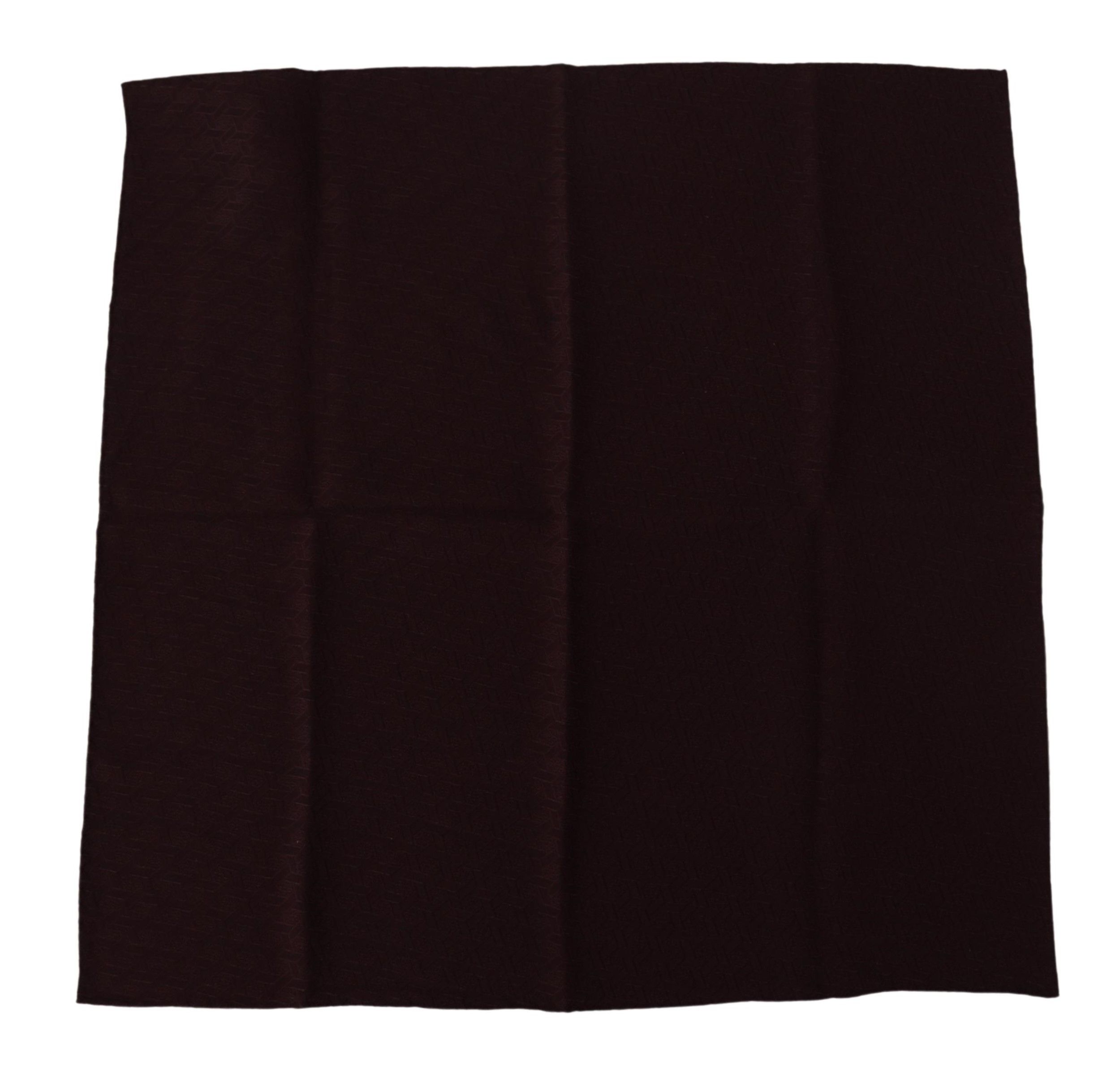 Brown Silk Blend Square Wrap Handkerchief Scarf