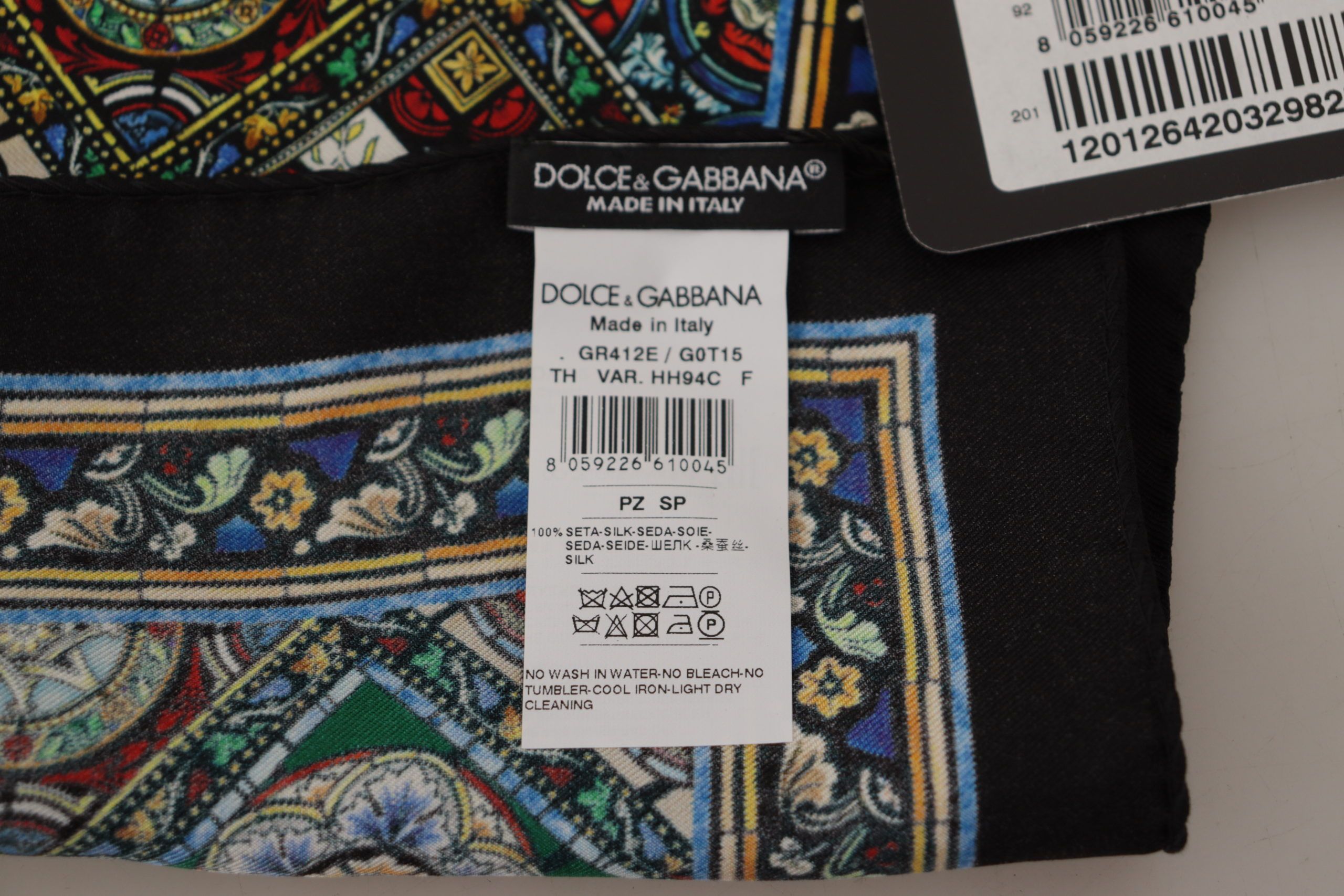 Multicolor DG Printed Square Handkerchief Scarf Silk