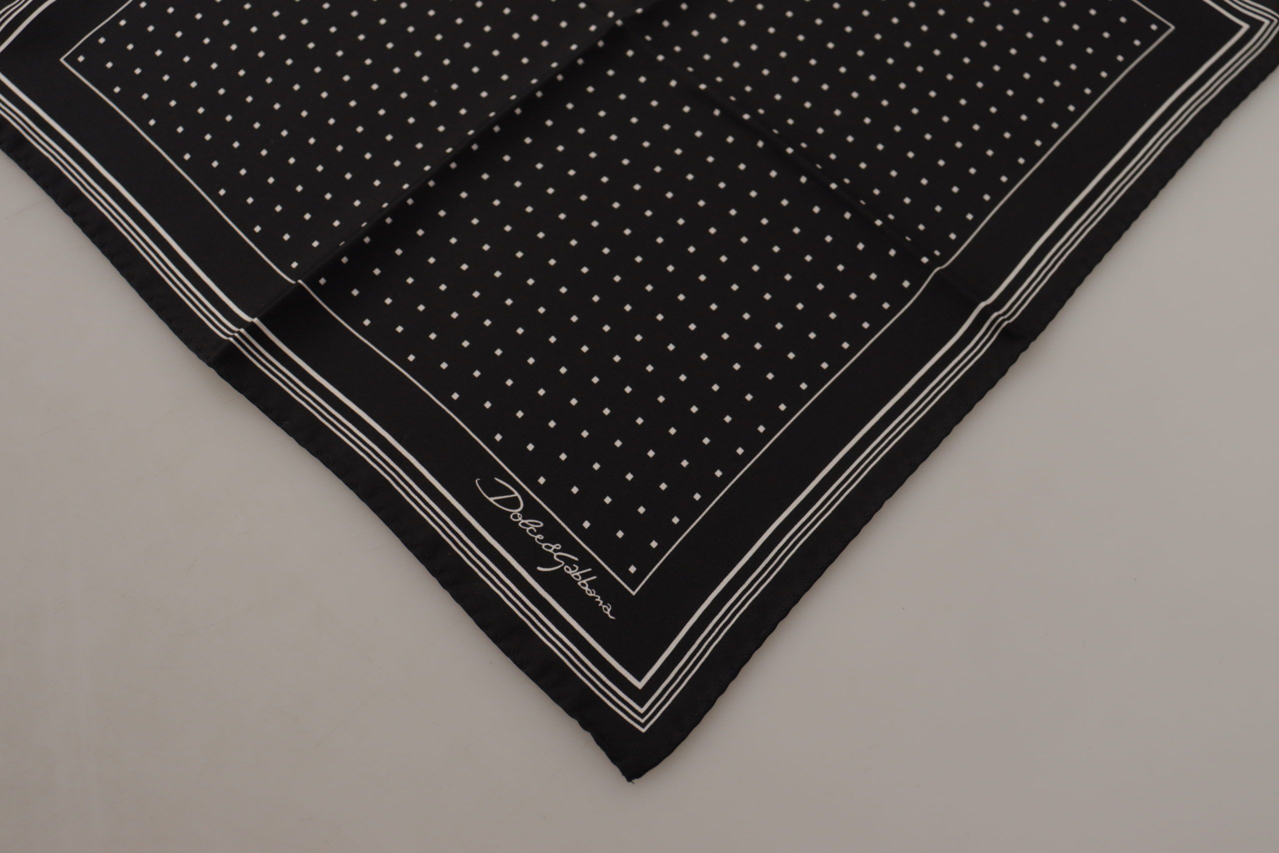 Black Polka Dots DG Logo Square Handkerchief
