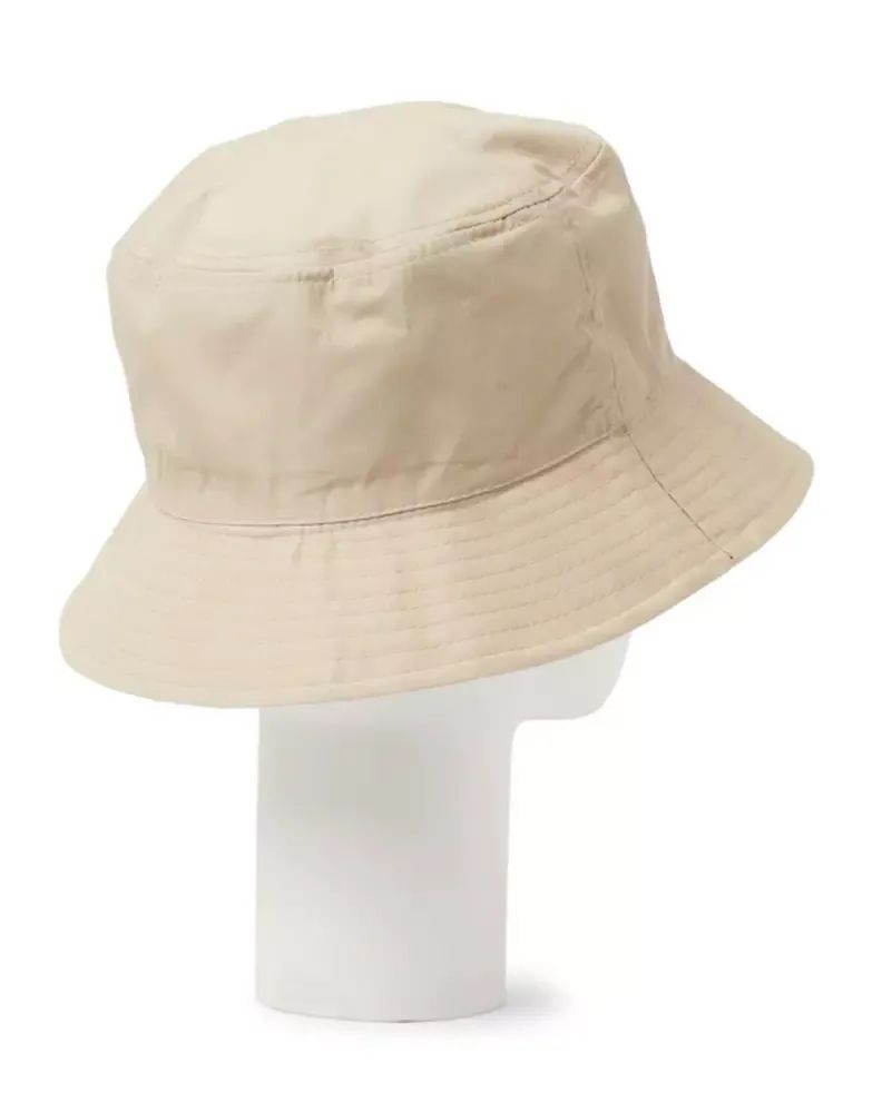 Beige Cotton Hat with Front Logo