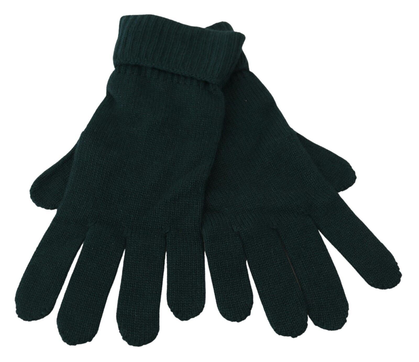 Green Wrist Length Cashmere Knitted Gloves