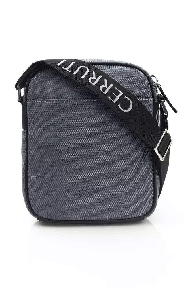 Elegant Gray Crossbody Handbag with Logo Detail