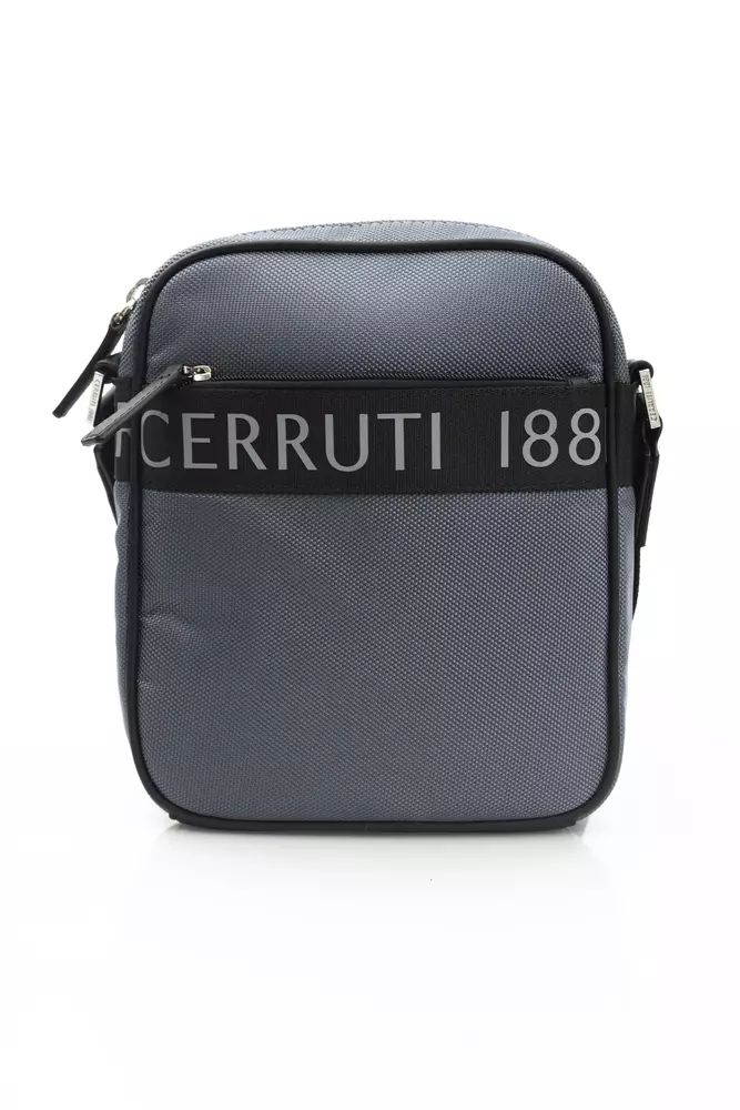Elegant Gray Crossbody Handbag with Logo Detail