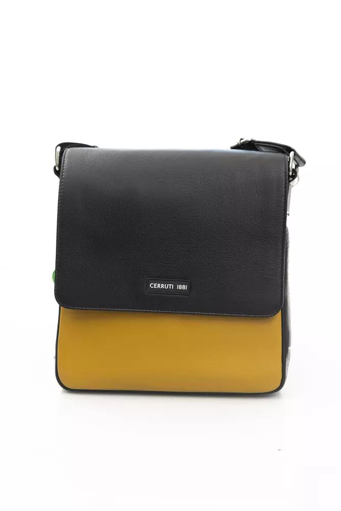 Chic Yellow Leather Crossbody with Magnetic Closure