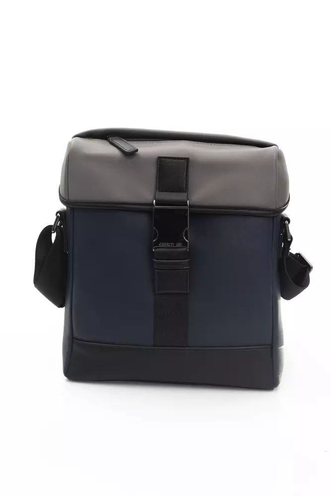 Elegant Blue Messenger Bag with Secure Snap Closure