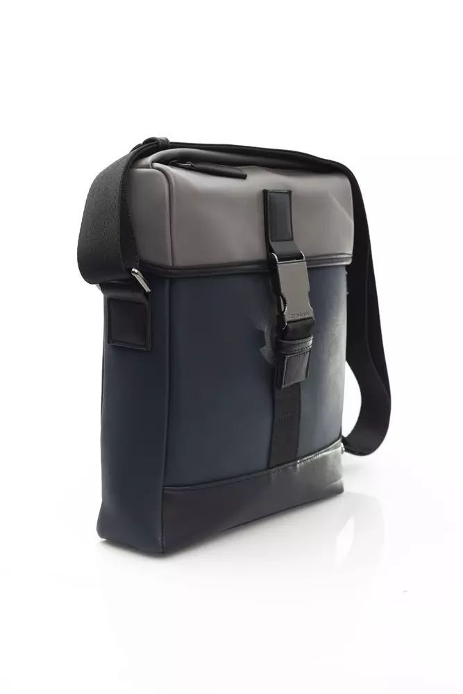 Elegant Blue Messenger Bag with Secure Snap Closure