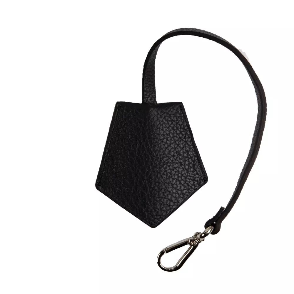 Sleek Black Leather Keychain for Men