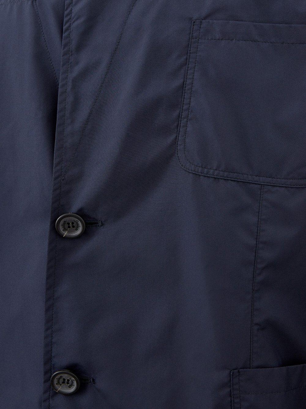 Blue Tech Fabric Single Breast Jacket