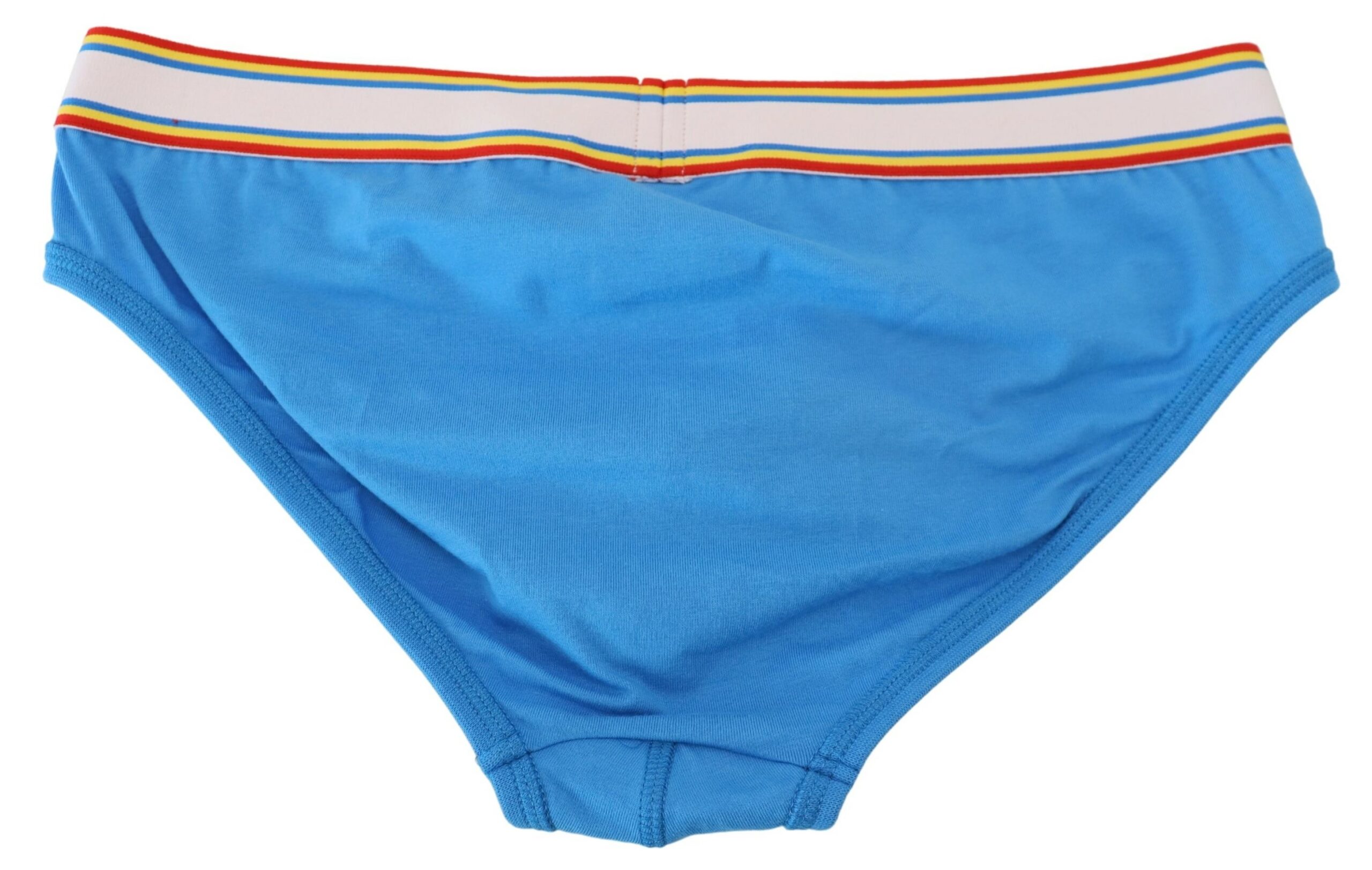 Blue Logo Stripes Cotton Stretch Men Brief Underwear