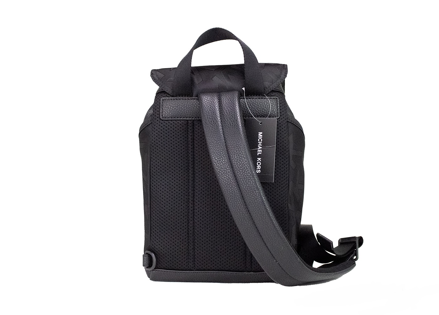Kent Medium Black Nylon Leather Sport Slingpack Backpack Bag