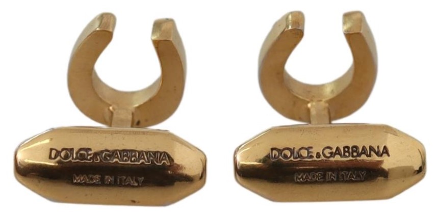 Gold Plated Brass Horseshoe Men Accessory Cufflinks