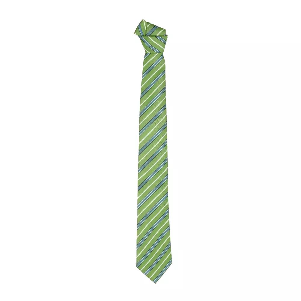 Elegant Regimental Silk Tie - Green