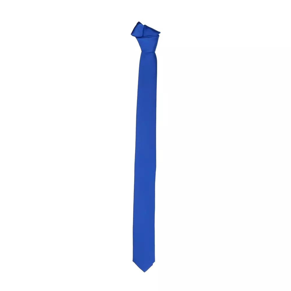 Elegant Solid Blue Silk Slim Tie