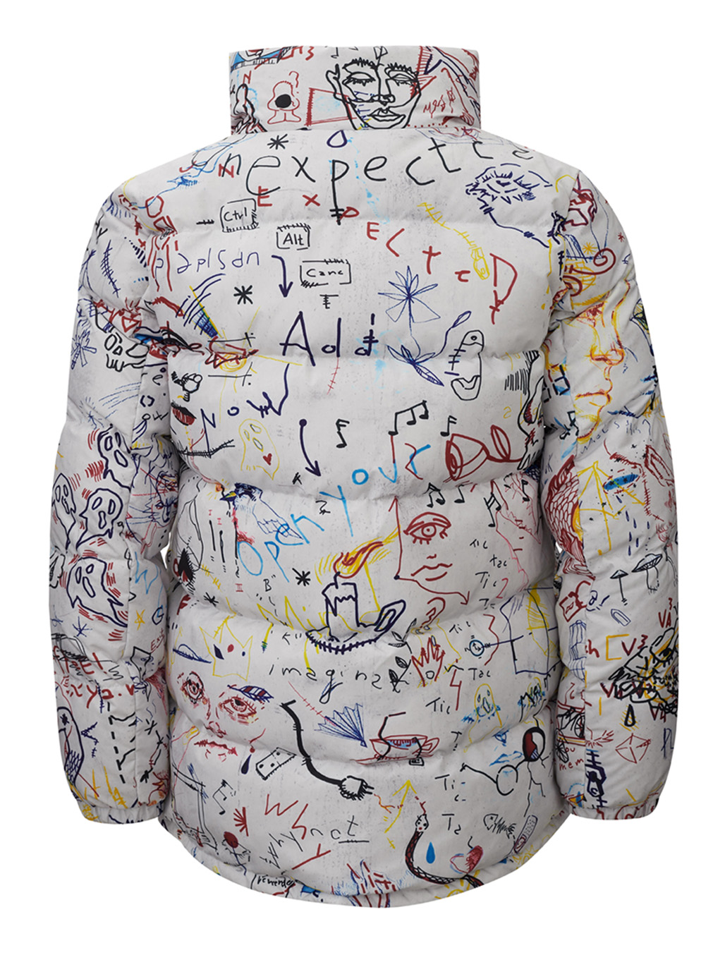 Quilted 'Art Graffiti' Printed Jacket