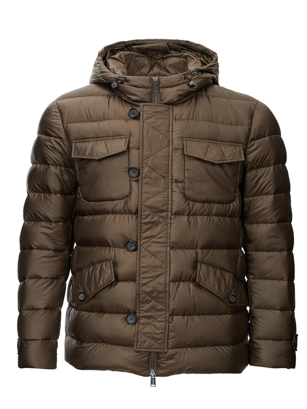 Quilted Hooded Bronze Jacket