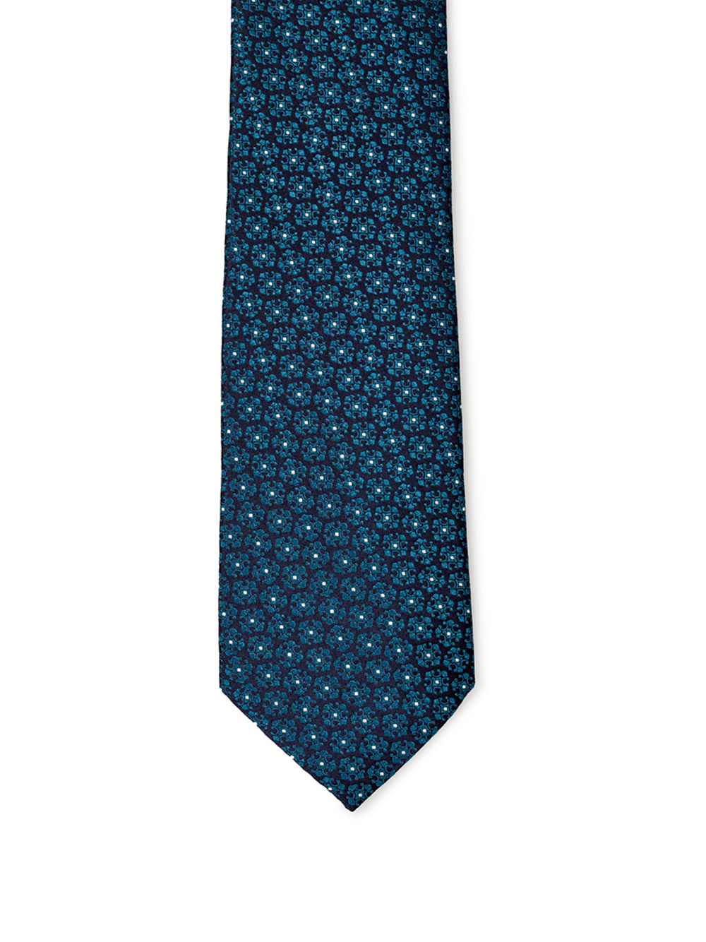 Oil Blue Printed Silk Tie
