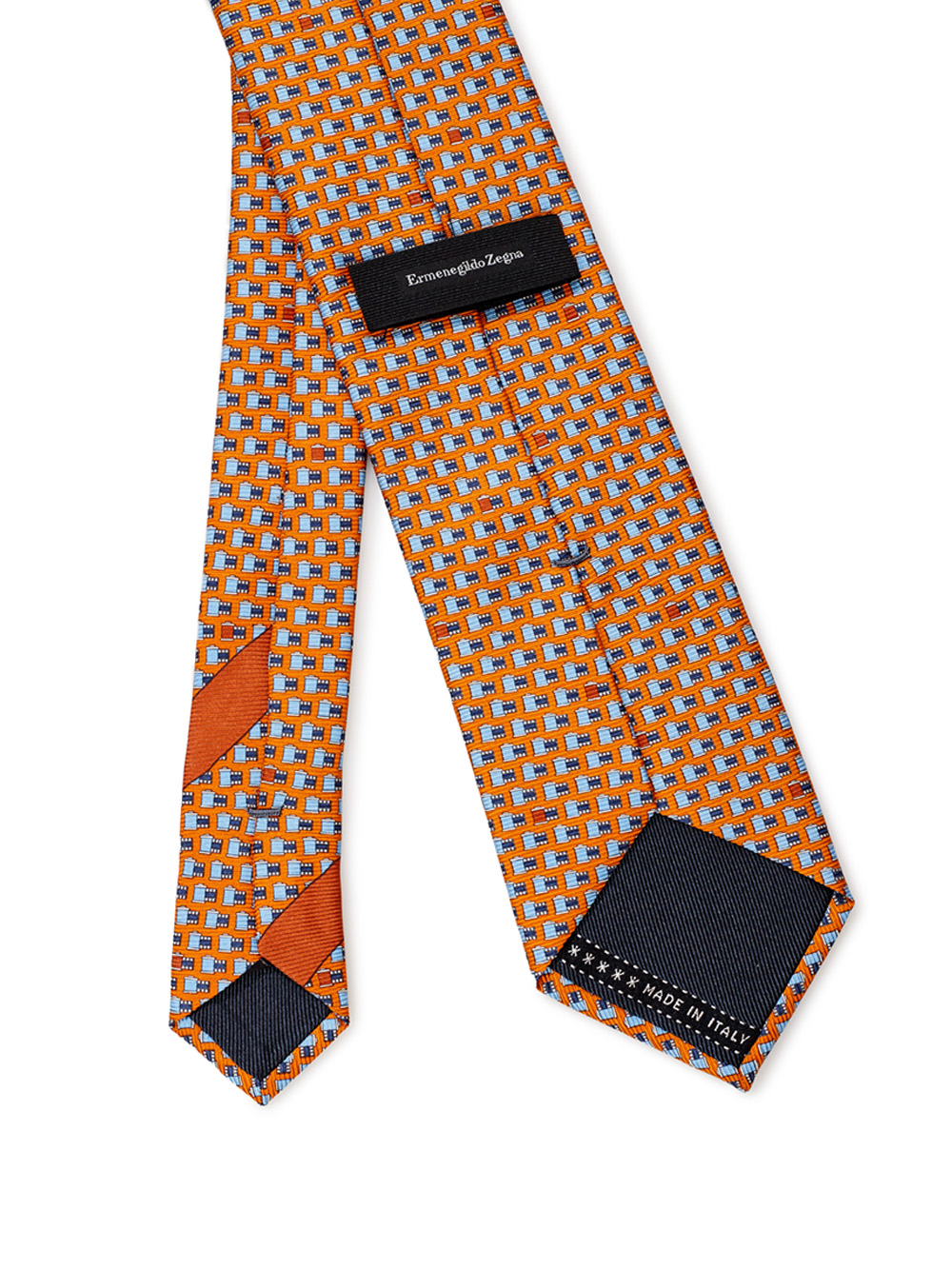 Orange Micro Print Silk Tie