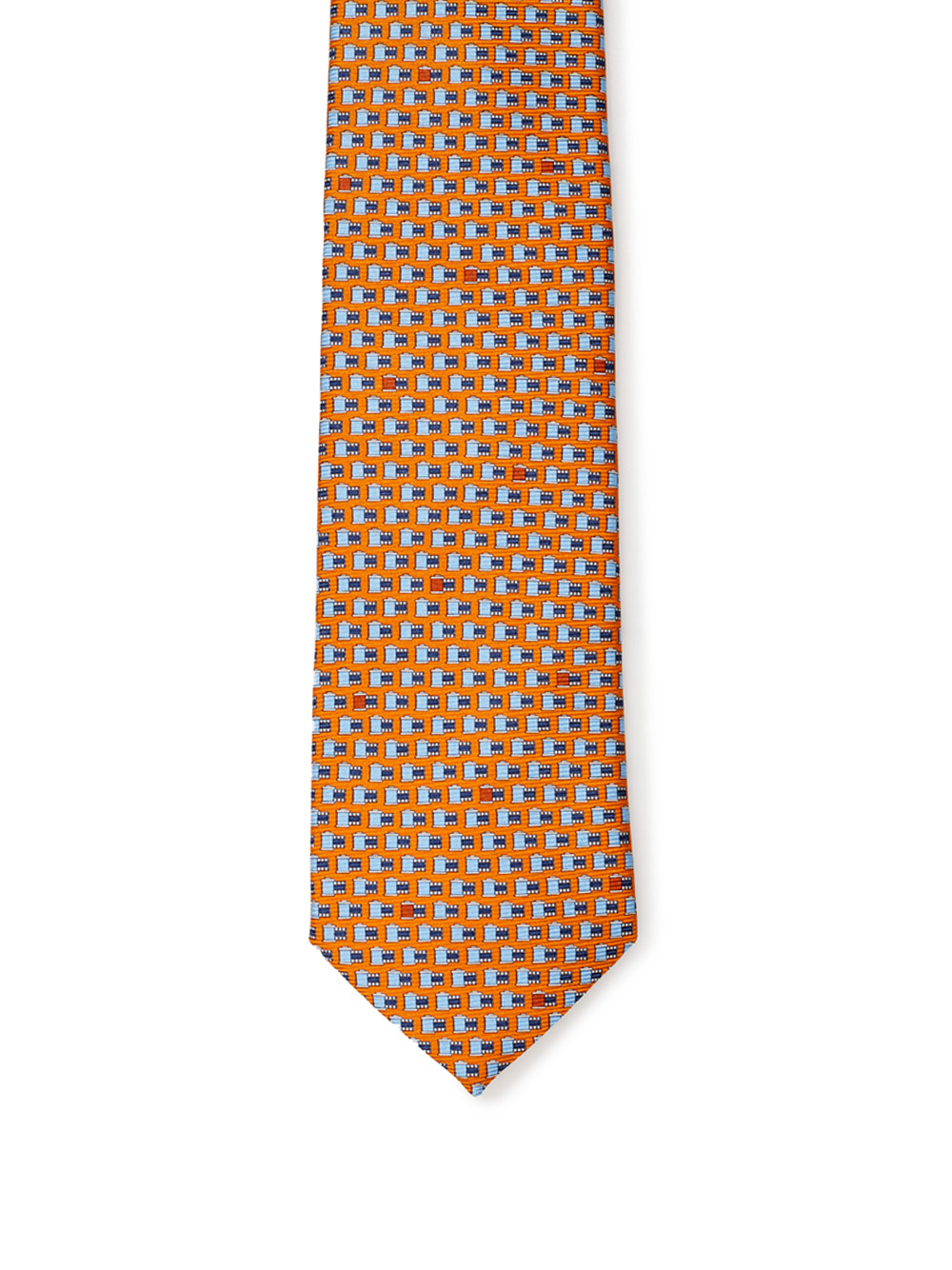 Orange Micro Print Silk Tie