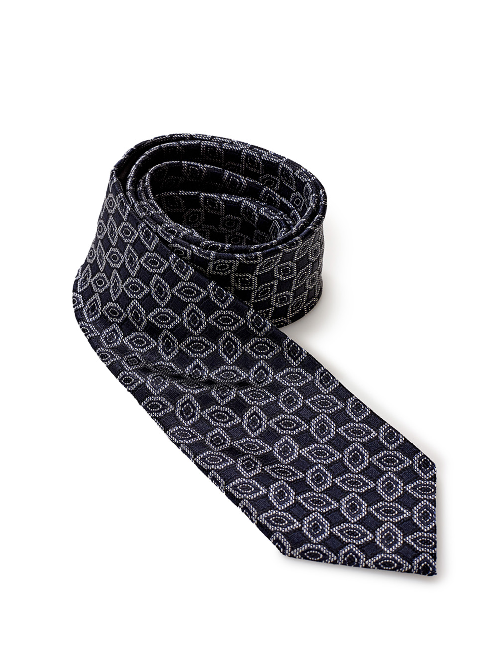 Dark Grey Silk Tie with Micro Print