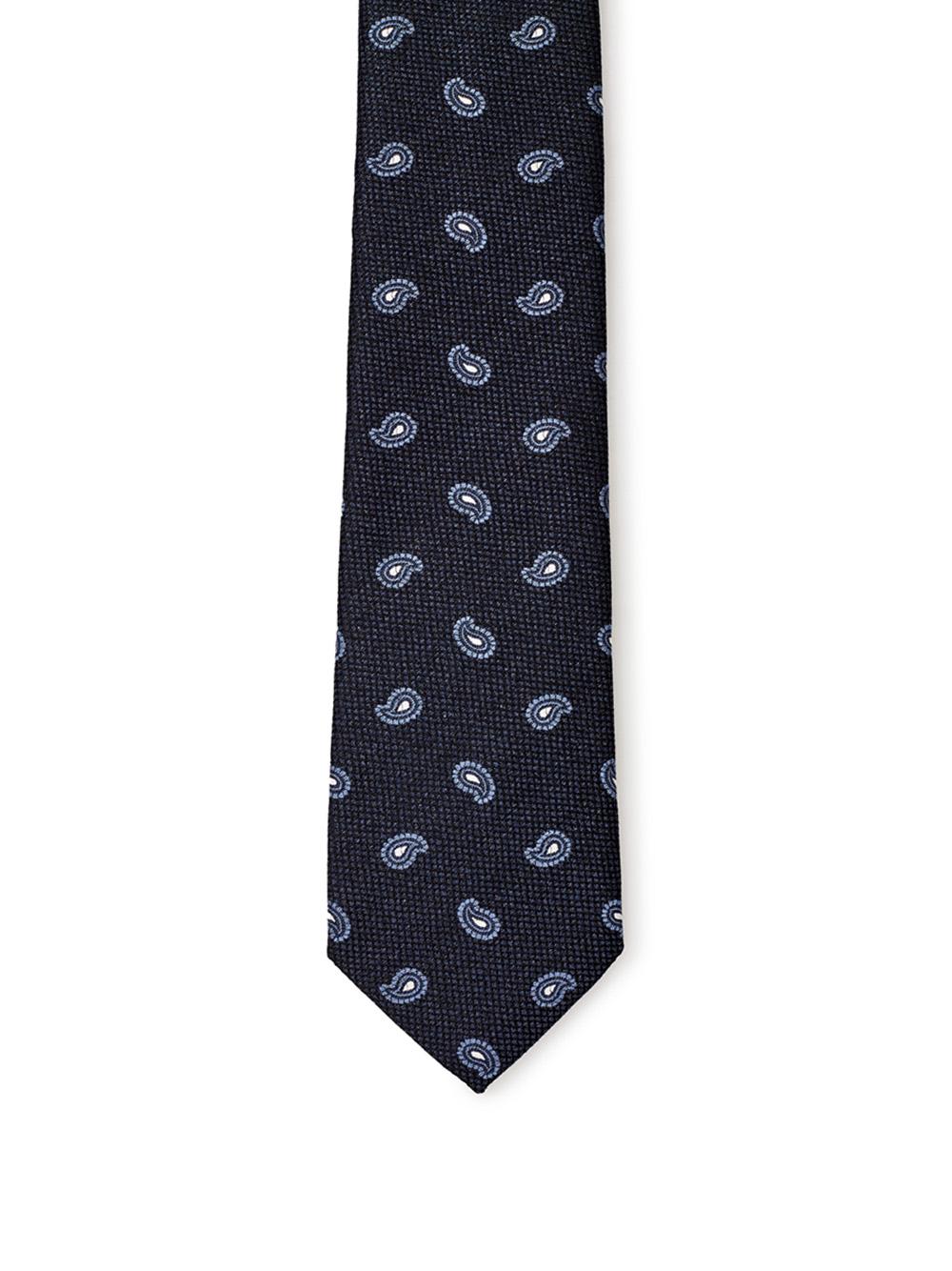 Blu Silk Tie with Print