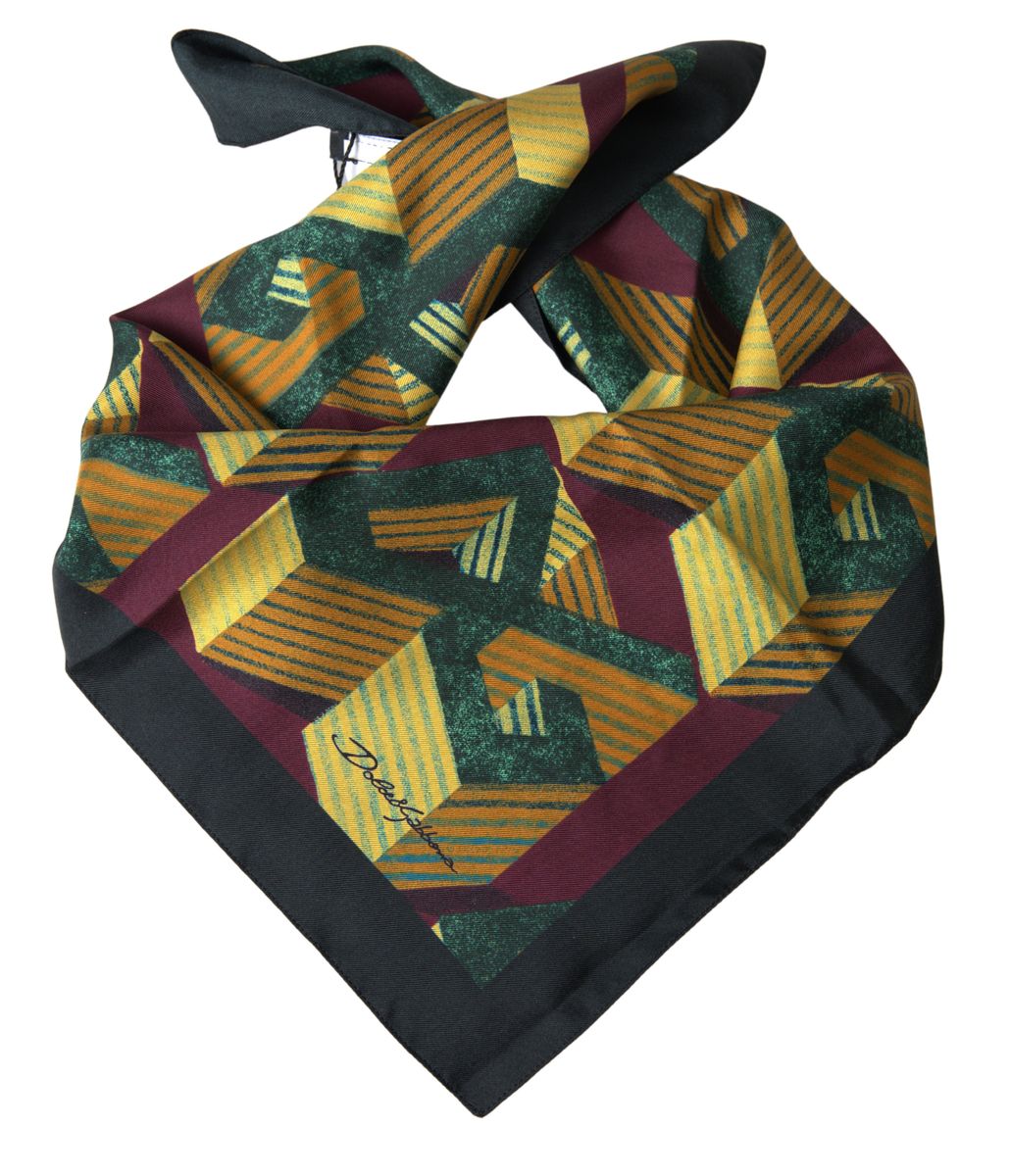 Multicolor Printed Square Handkerchief Scarf