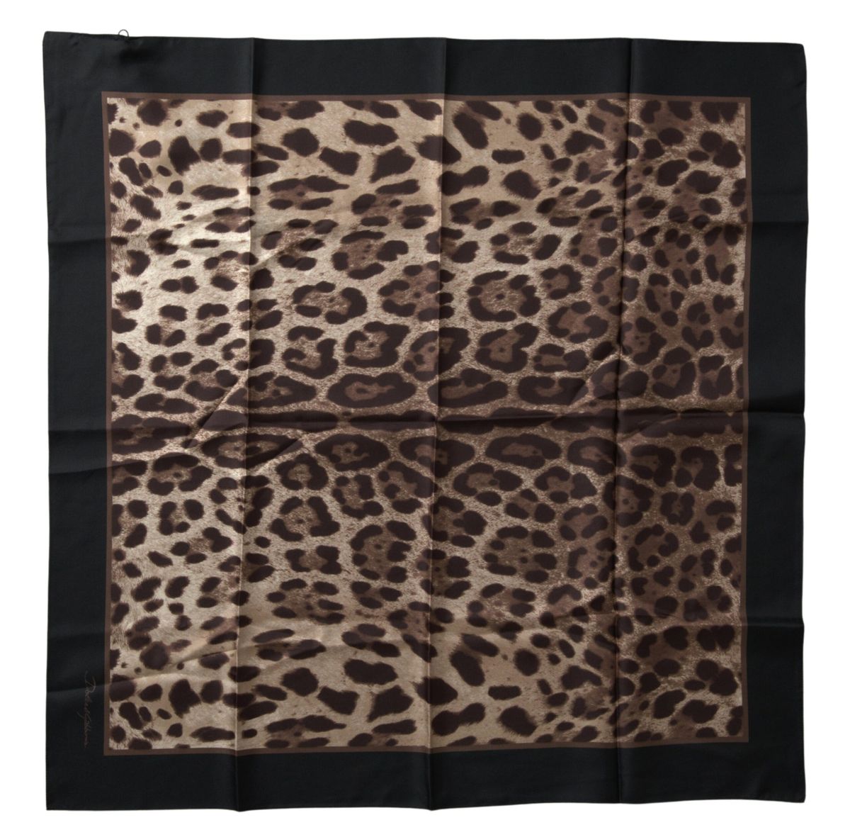 Brown Leopard Silk Square Wrap Shawl Scarf